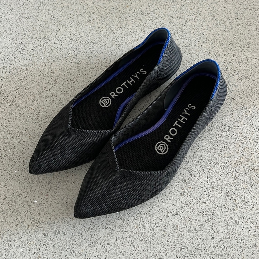 Rothy’s The Point - Black Pointed-Toe Flat - Size 7